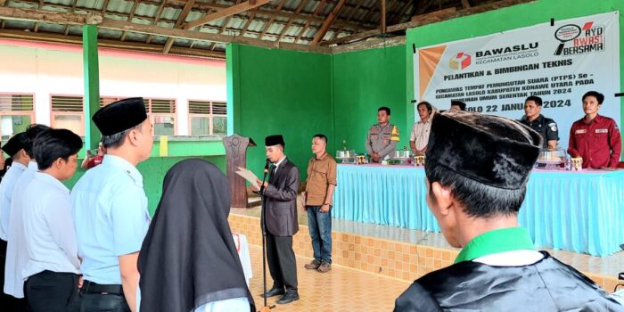 30 PTPS Kecamatan Lasolo Resmi Dilantik, Ketua Panwascam Lasolo Tegaskan jaga Integritas