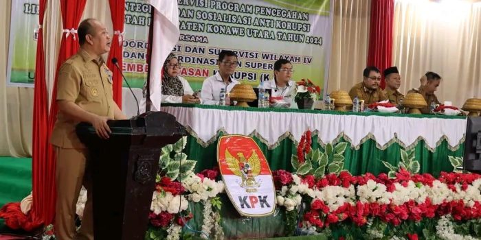 Buka Sosialisasi Anti Korupsi Lingkup Pemda Konut, Ruksamin Targetkan Konut Peringkat Satu Penilaian MCP di Sultra