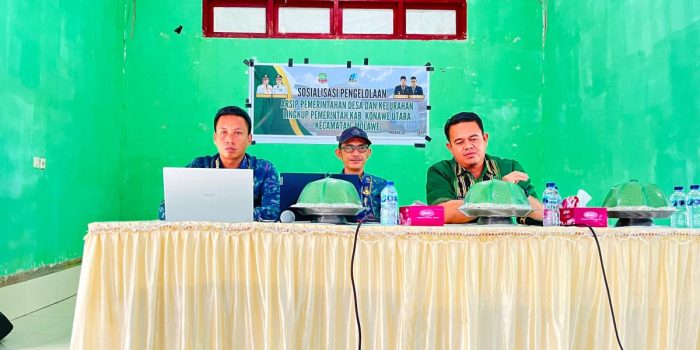 Kelurahan dan Desa di Kecamatan Molawe Antusias Ikuti Sosialisasi Kearsipan yang Digelar Dinas Perpustakaan Konut