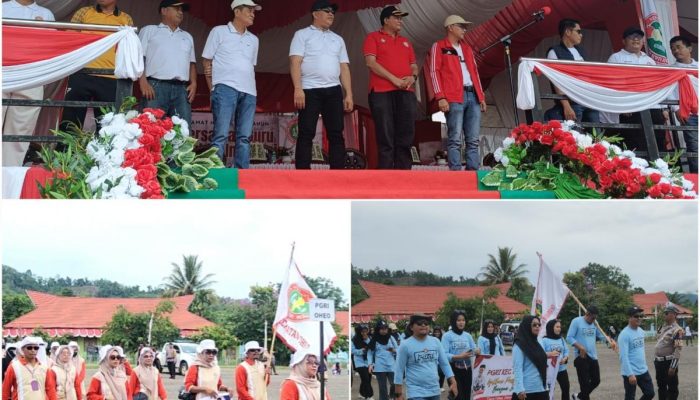 Pimpin  upacara pembukaan Porseni HUT PGRI ke-79 dan HGN tahun 2024, Ruksamin Sebut Guru Merupakan Agen Peradaban