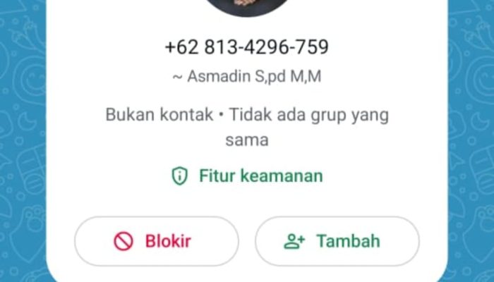 Tanggapi Pesan WhatsApp yang  Mengatasnamakan Dirinya, Asmadin; Itu Adalah Penipuan