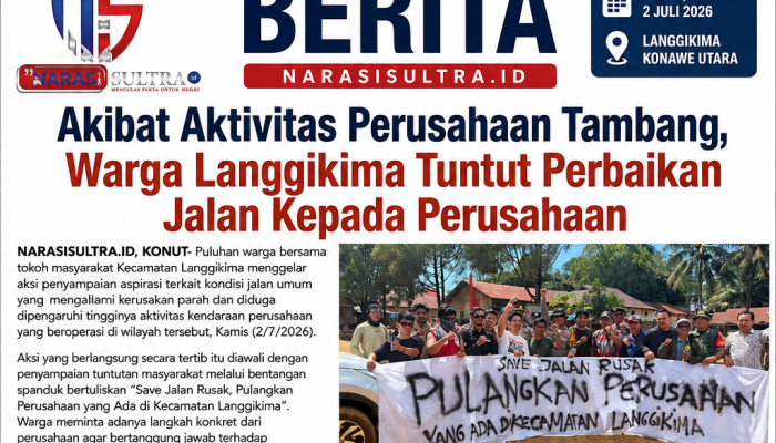 Akibat Aktivitas Perusahaan Tambang, Warga Langgikima Tuntut Perbaikan Jalan Kepada Perusahaan