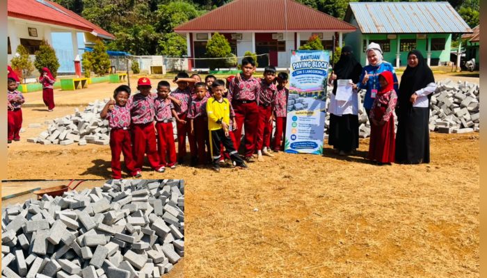 Terus Perhatikan Dunia Pendidikan di Wilayah Langgikima, PT IBM Berikan Bantuan Paving Blok untuk SDN 5 Langgikima