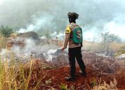 Lahan Warga di Desa Tadoloiyo Trans Terbakar, Polisi Bersama Warga Lakukan Pemadaman